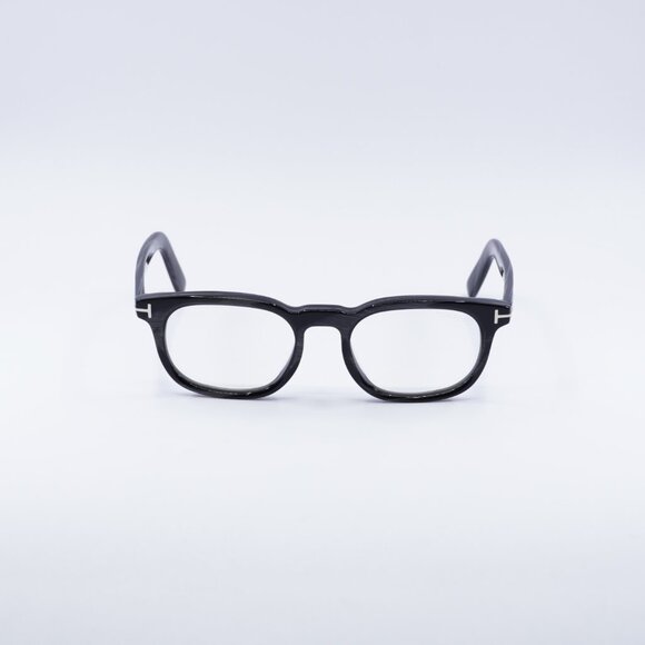 Tom Ford FT5930-D-B 063 Eyeglasses Black Horn 52mm Rectangle Frame - Picture 3 of 9